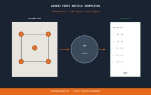 Read more about the article Surviving an AS9102 First Article Audit Without an In-House CMM Programmer