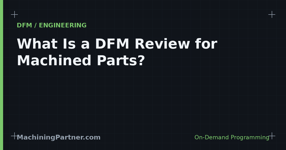 Read more about the article What Is a DFM Review for Machined Parts? (And When You Need One)
