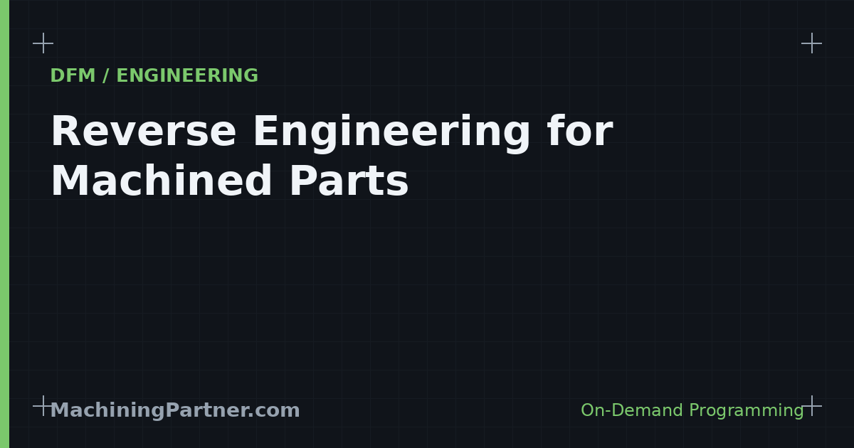 Read more about the article Reverse Engineering Services for Machined Parts: From Part to CAD